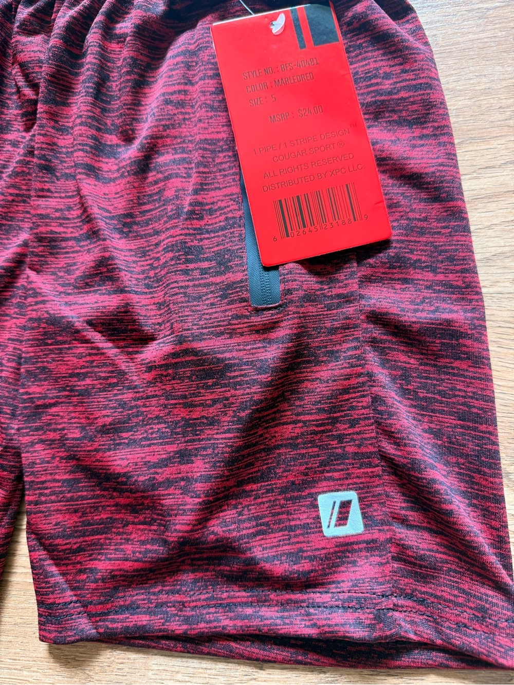 Kids Cougar Red Heather Performance Shorts 5 Boys